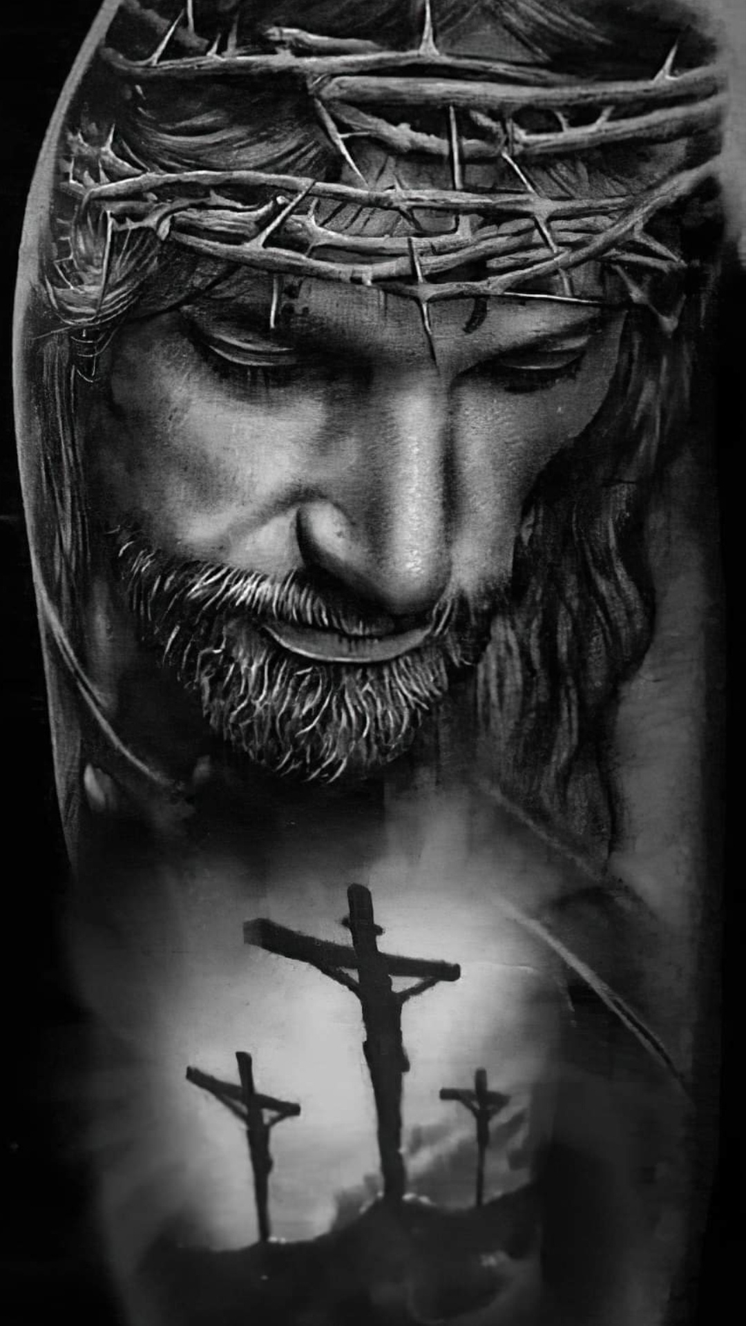 Татуировка Иисус в терновом венце