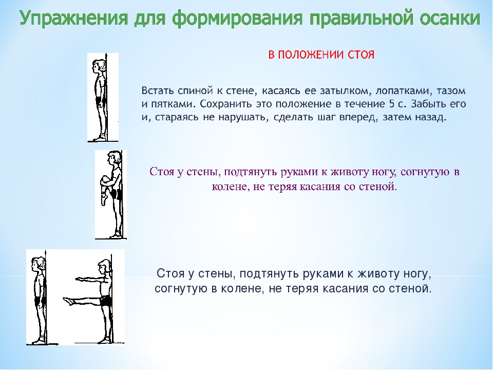 Упражнения для осанки для школьников с картинками