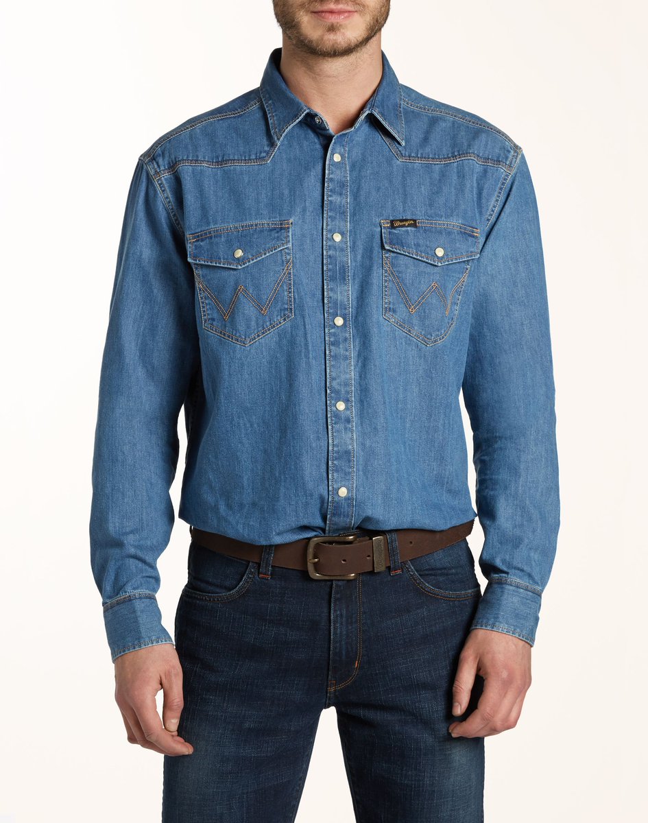 Рубашка мужская джинсовая Wrangler w5834o14e